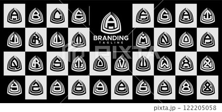 Line arch dome monogram letter A-Z logo set 122205058