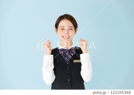 女性 制服 ガッツポーズ 女性 制服 ガッツポーズ 122205368