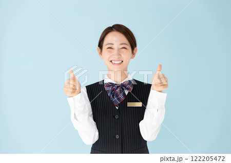 女性 制服 サムズアップ 女性 制服 サムズアップ 122205472