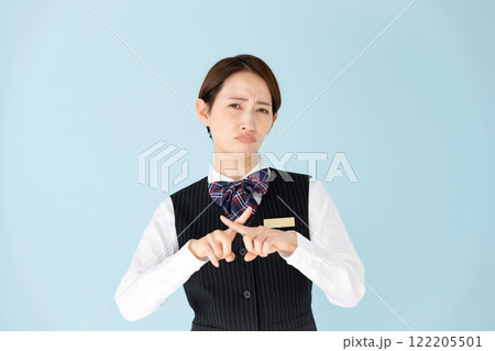 女性　制服　バツ 122205501