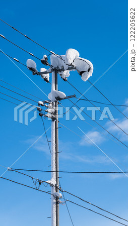 積雪の電柱 積雪の電柱 122205622