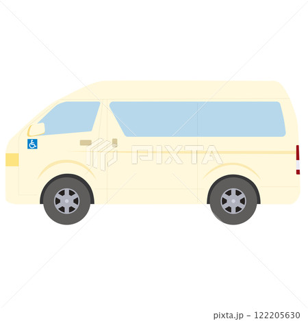 訪問看護サービスの自宅送迎途中の福祉車両（車椅子マーク付き）＿治療＿医療 122205630