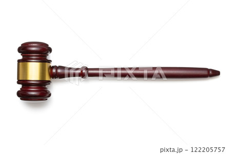 Judge's gavel on white Judge's gavel on white 122205757
