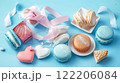ホワイトデーのお返しのカラフルなマカロンやマシュマロ 122206084