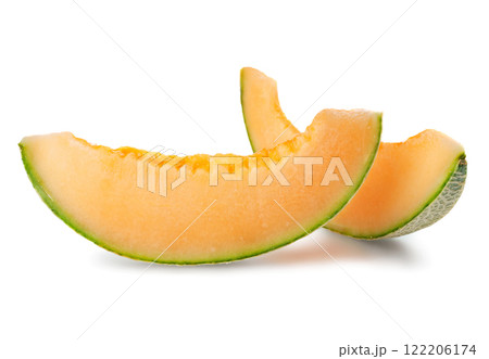Cantaloupe melon on white background 122206174