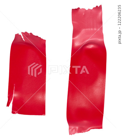 Torn piece of rubber tape on isolated background, top view 122206235