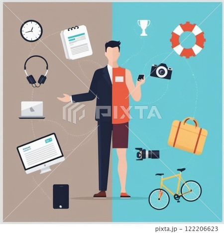 ライフスタイル、仕事と趣味のバランス 122206623