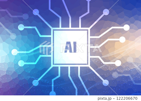 AIをイメージしたテクノロジー背景素材 122206670