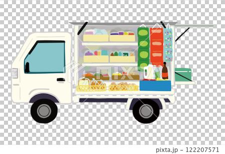 移動スーパーのイラスト 122207571