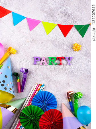 Birthday party celebration concept with papaer hat 122207636