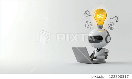 AIが知識の提供や提案をするイメージ 122208317