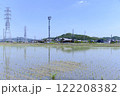 愛知県西尾市の植え付け直後の田園風景 122208382