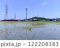 愛知県西尾市の植え付け直後の田園風景 122208383