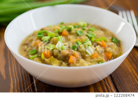 Homemade pea porridge for lunch Homemade pea porridge for lunch 122208474