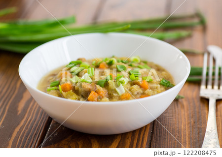 Natural dish of peas and vegetables Natural dish of peas and vegetables 122208475