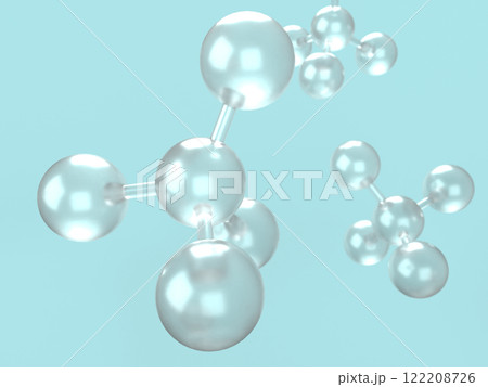 元素結合した分子モデルの3Dイラストレーション 122208726