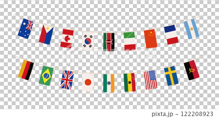 Hand drawn illustration set of flags of all nations 122208923