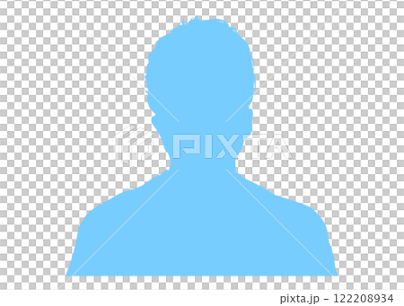 ビジネスマンの証明写真シルエット(白背景)プロフィール用素材 ビジネスマンの証明写真シルエット(白背景)プロフィール用素材 122208934