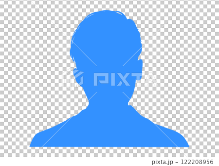 日本商人證件照藍色剪影正面半身像向量素材 122208956