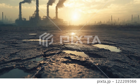 Carbon emissions and global warming. Environmental problem with diesel and fossil fuels 122209366