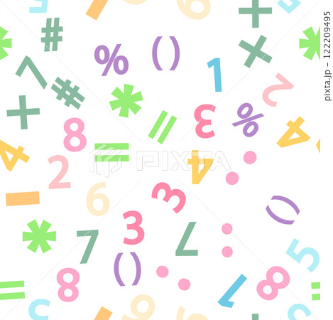 Colorful numbers, math symbols and formulas...のイラスト素材 [122209495] - PIXTA