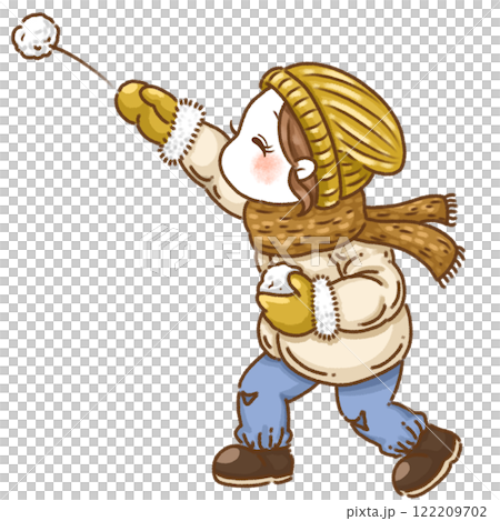 享受打雪仗的女孩 122209702