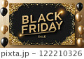 Black Friday Sale Text Illuminates Dark Background for Shopping Extravaganza. Neon Promotional Banner Announces Massive Discounts and Holiday Deals for Retail Therapy. 122210326