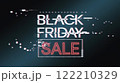 Black Friday Sale Text Illuminates Dark Background for Shopping Extravaganza. Neon Promotional Banner Announces Massive Discounts and Holiday Deals for Retail Therapy. 122210329