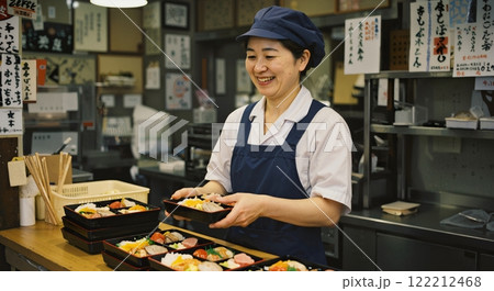 お弁当屋さんの店員 122212468