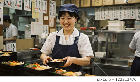 お弁当屋さんの店員 122212470