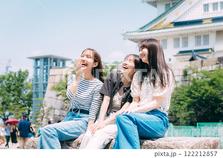 女子旅  大阪の観光　大阪城 122212857