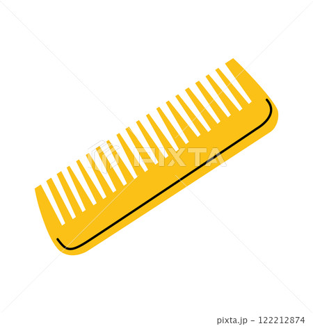 Yellow hair comb isolated on a white background. Yellow hair comb isolated on a white background. 122212874