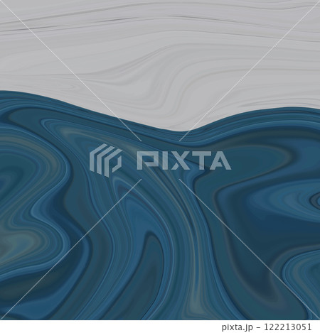 Abstract background, marble dark blue, gray. Flow of dark blue and gray liquid marble background, design element 122213051