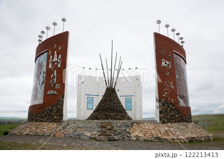 Memorial monument in the town of Kharkhorin, Mongolia Memorial monument in the town of Kharkhorin, Mongolia 122213413