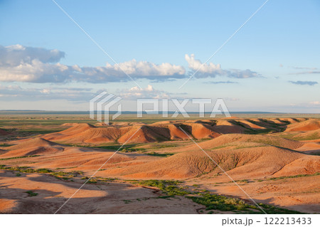 Red stupa rocks landscape, Mongolia. Gobi desert Red stupa rocks landscape, Mongolia. Gobi desert 122213433