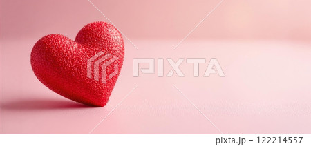 Valentine's Day Heart on a Soft Pink Background, for Romantic Cards and Love Holidays, Wide Banner Valentine's Day Heart on a Soft Pink Background, for Romantic Cards and Love Holidays, Wide Banner 122214557