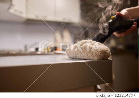 Achieving Efficient and Thorough Cleaning with a Steam Cleaner in a Modern Kitchen Setting Achieving Efficient and Thorough Cleaning with a Steam Cleaner in a Modern Kitchen Setting 122214577