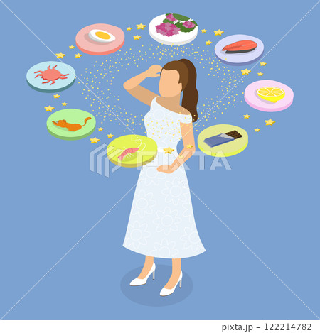 3D Isometric Flat Vector Illustration of Causes of Allergy, Seasonal Disease 3D Isometric Flat Vector Illustration of Causes of Allergy, Seasonal Disease 122214782