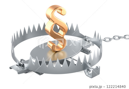 Trap with section, paragraph symbol. 3D rendering Trap with section, paragraph symbol. 3D rendering 122214840
