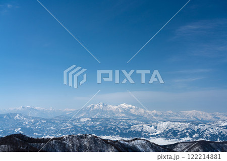 冬の妙高山と火打山 山スキー 野沢温泉〜馬曲温泉ルートより 冬の妙高山と火打山 山スキー 野沢温泉〜馬曲温泉ルートより 122214881
