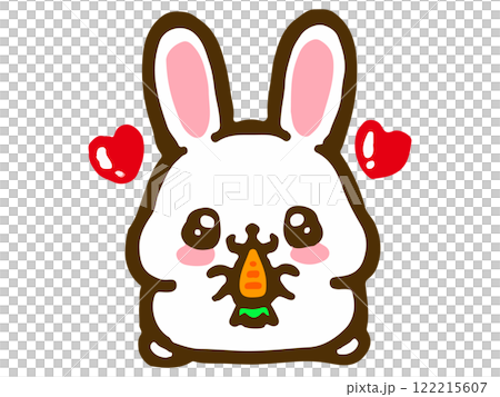 かわいい落書き風うさぎのイラスト素材3のイラスト素材 [122215607