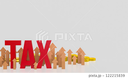 Red tax and arrow up for business concept 3d Rendering. 122215839