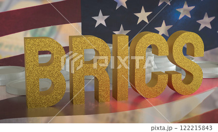The Gold Brics and coins on USA flag Background 3d Rendering. The Gold Brics and coins on USA flag Background 3d Rendering. 122215843