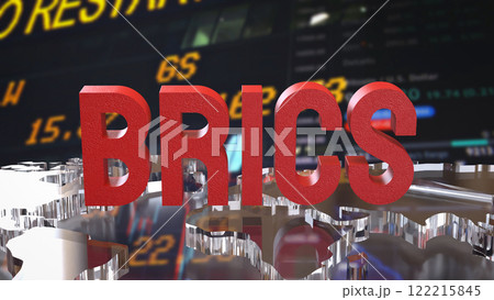 The Red  Brics and World map for Business concept 3d Rendering. 122215845