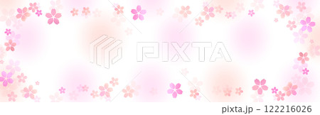 春の水彩の桜　横長フレーム　12 122216026