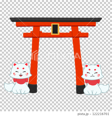 鳥居和微笑的白狐 122216701