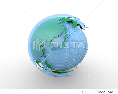 白い背景の地球儀 白い背景の地球儀 122217821