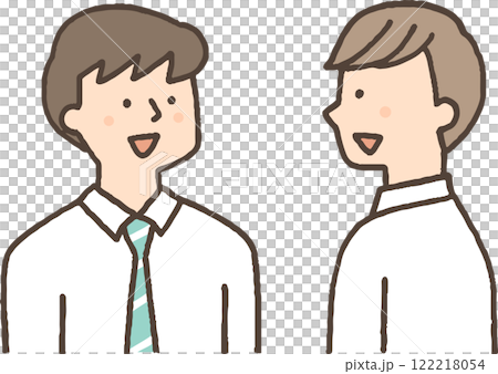 Male students talking with friends 122218054