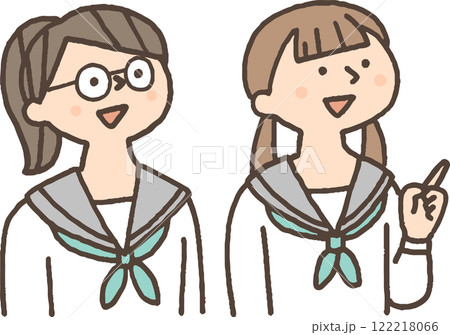 笑顔で見上げる女子学生 笑顔で見上げる女子学生 122218066