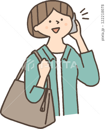 スマホで通話している若い女性 122218078